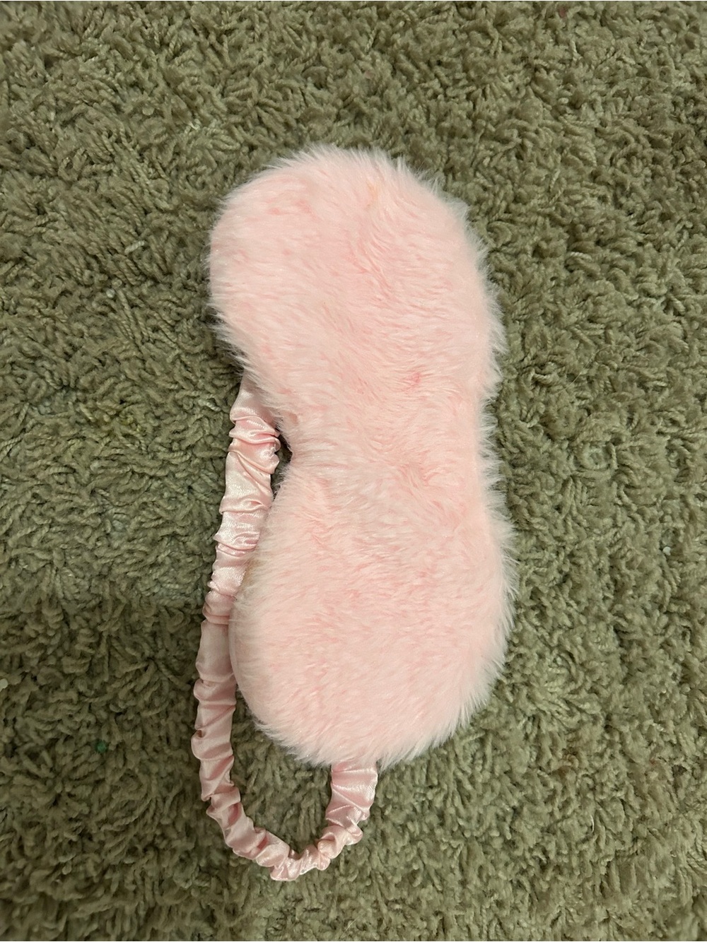 Pink Faux Fur Kids Sleep Mask with Elastic Band